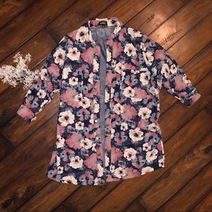 Floral denim jacket
